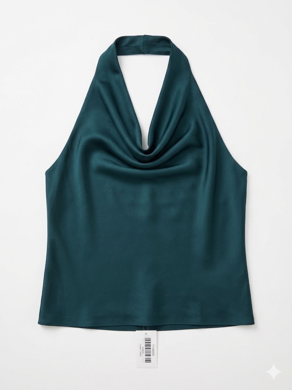 Zara Teal Halter Cowl Neck Camisole